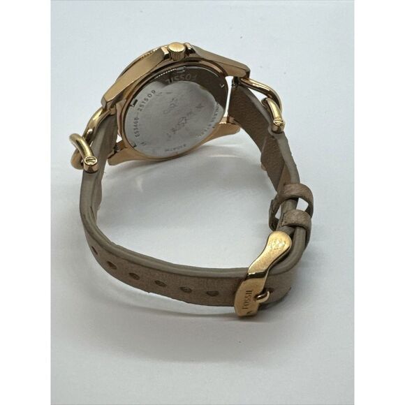 Fossil Riley ES3466 Women's Rose Gold-Tone Sand Leather Analog Dial Watch JNA310 - Picture 8 of 11